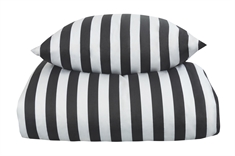 Påslakanset till dubbeltäcke - Nordic Stripe mörkgrå - Randigt - 100% bomullssatin - 200x200cm
